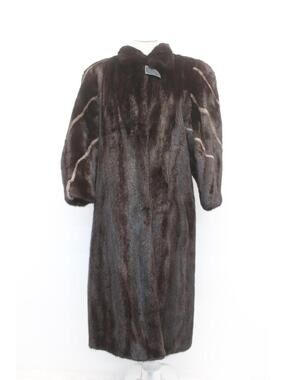 Mint Canadian Dark Ranch & Gray Mink Fur Coat Jacket Women Woman Sz 8 Medium